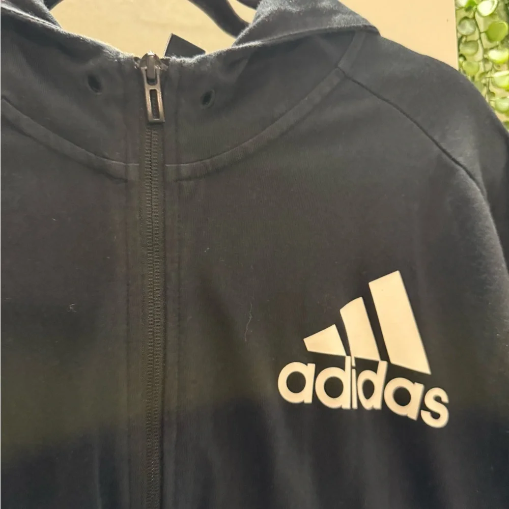 Adidas Black and White Logo Hoodie - Picture 5 of 10